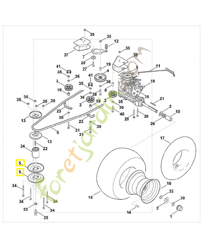 Moitiés de poulie de courroie trapézoïdale 6170-764-8420. Pièce de rechange Sithl / Vicking