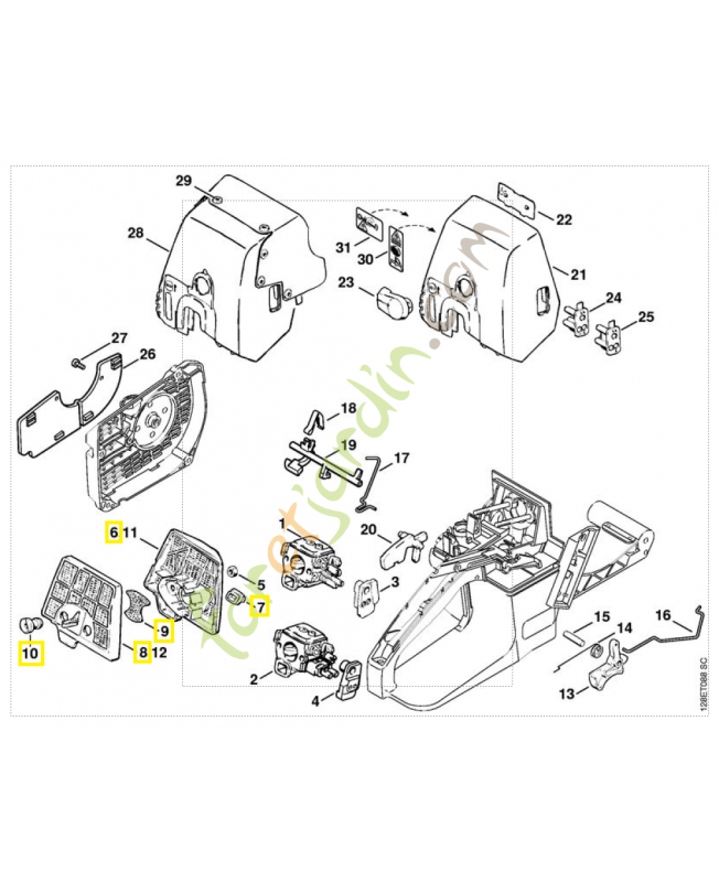 Filtre a air 1125-120-1612 . Pièce détachée Stihl / Vicking