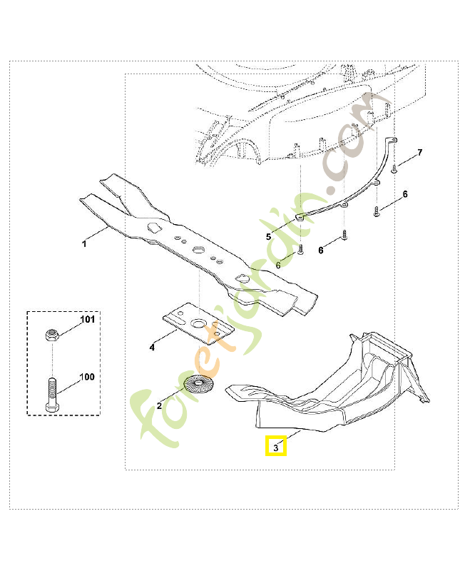 Obturateur mulching 6360-766-8300. Pièce de rechange Sithl / Vicking