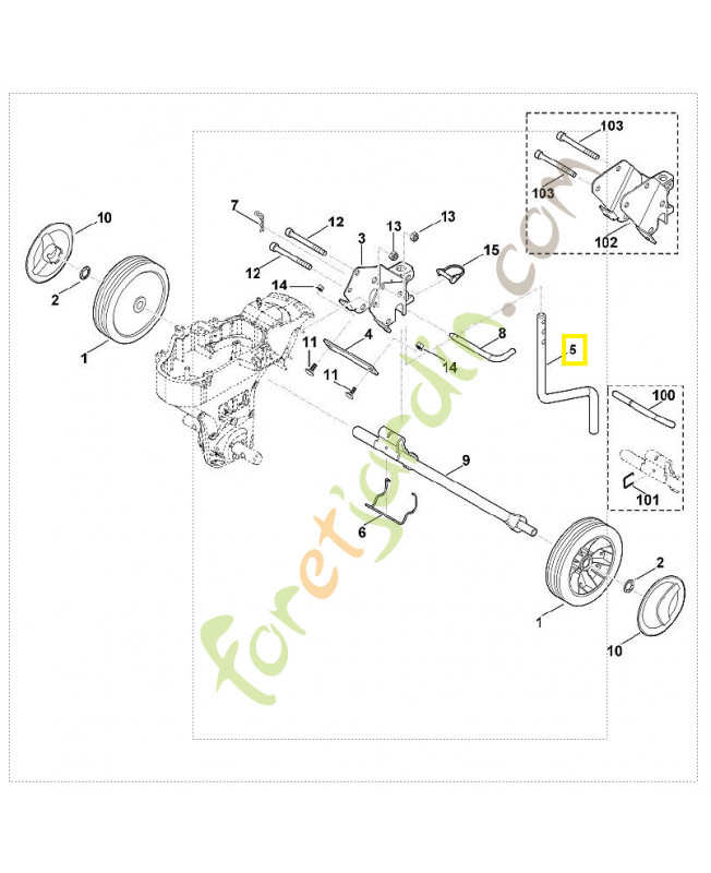 Éperon de terrage 6242-716-1400. Pièce de rechange Sithl / Vicking