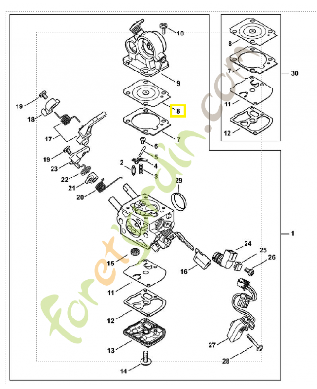 Membrane de réglage 1140-121-4702. Pièce détachée Stihl / Vicking Membrane de réglage 1140-121-4702. Pièce détachée Stihl / Vicking