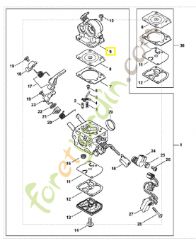 Boîtier de volet d'air 1140-120-0206. Pièce détachée Stihl / Vicking