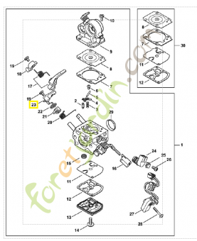 Levier de volet de démarrage Z010-042-A000. Pièce détachée Stihl / Vicking