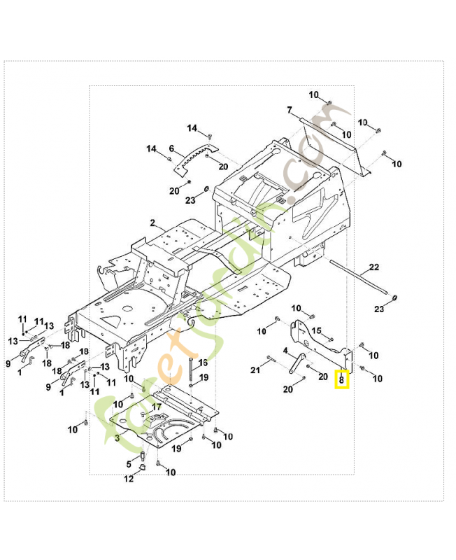 Panneau arrière inférieur 6165-763-1105. Pièce de rechange Sithl / Vicking