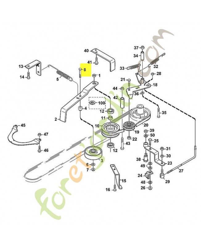 Vis six pans m8x55 9008-319-1960. Pièce de rechange Sithl / Vicking