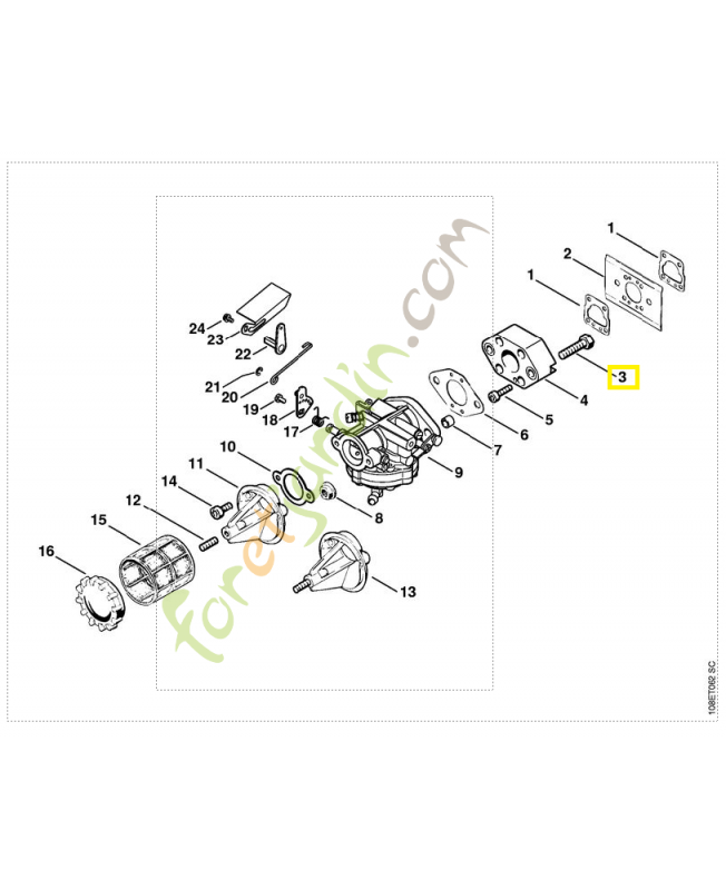 Vis m6x25 9008-319-1350. Pièce de rechange Sithl / Vicking