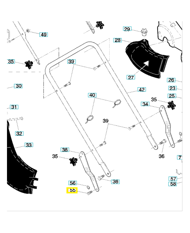 Goujon de guidon 532194192. Pièce de rechange Husqvarna