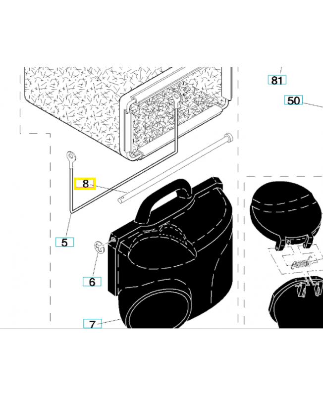 Axe de pivot de bac 532183479. Pièce de rechange Husqvarna