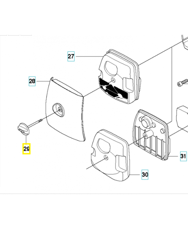 Poignée 537213205. Pièce de rechange Husqvarna