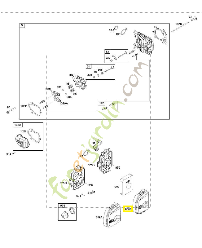 595660 cache - filtre à air 0003-000-3379. Pièce détachée pour moteur thermique Briggs et Straton