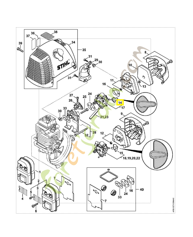 Bouton de réglage 4180-182-9502. Pièce de rechange Sithl / Vicking