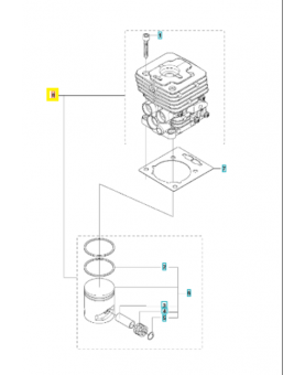 Cylindre complet 574364301. Pièce de rechange Husqvarna