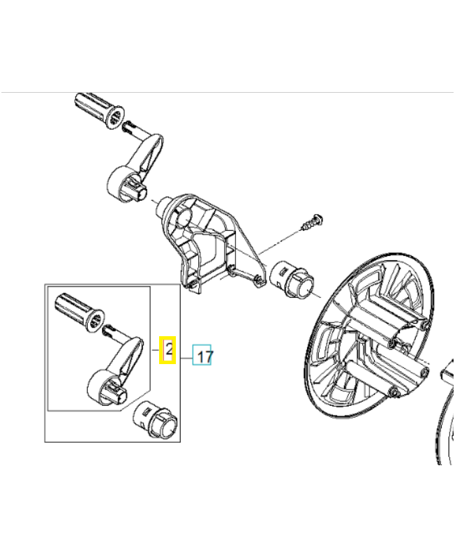 Poignée 593095701. Pièce détachée Husqvarna