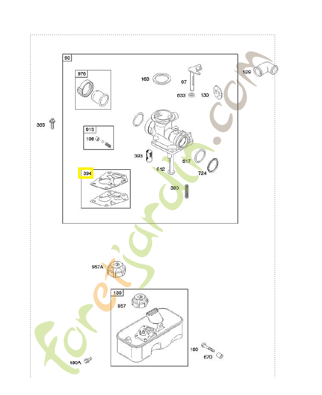 795083 Diaphragme carburateur 0003-000-2216. Pièce de rechange pour moteur thermique Briggs et Straton