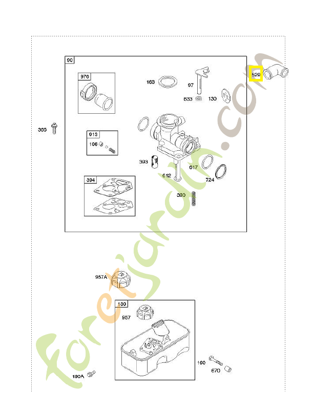 692189 Oeillet 0003-000-1062. Pièce de rechange pour moteur thermique Briggs et Straton