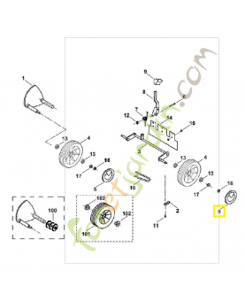 Couvercle de roue 6100-704-0303. Pièce de rechange Sithl / Vicking