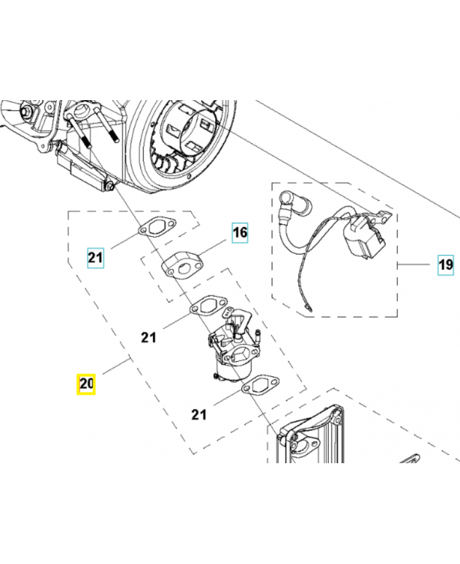 Carburateur 577473501. Pièce détachée Husqvarna