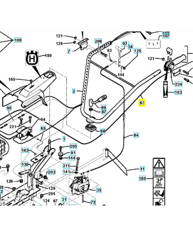 Câble 531008583. Pièce de rechange Husqvarna