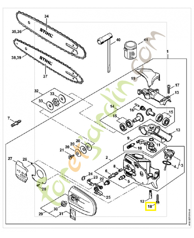 Vis cylindrique is d5x32 9075-478-4168. Pièce détachée Stihl / Vicking