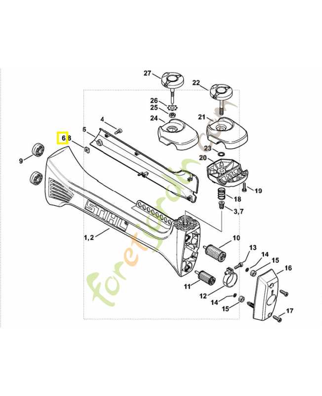 Clip-écrou 4,8 9286-620-9821. Pièce de rechange Sithl / Vicking