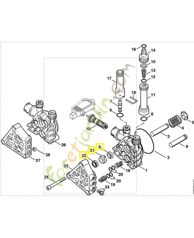 Jeu de joints piston 4738-007-1000. Pièce détachée Stihl / Vicking