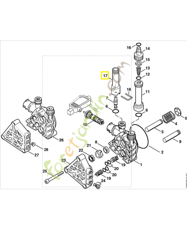 Pièce raccordement 4738-701-6501. Pièce détachée Stihl / Vicking