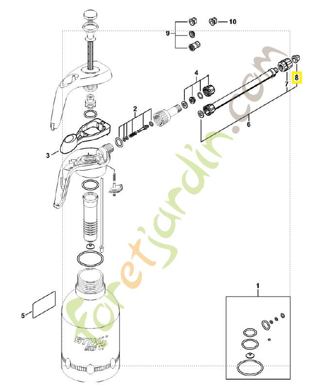 Buse jet plat 4255-502-1001. Pièce de rechange Sithl / Vicking