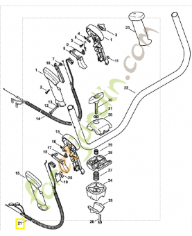Câble des gaz 4137-180-1109. Pièce de rechange Sithl / Vicking
