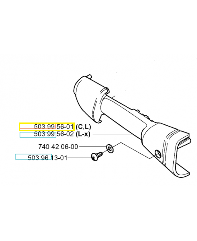 Poignée 503995601. Pièce de rechange Husqvarna