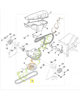Courroie trapézoïdale 6380-704-2110. Pièce de rechange Sithl / Vicking