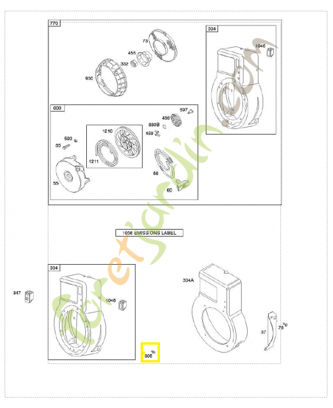 692198 Vis 0003-000-1066. Pièce de rechange pour moteur thermique Briggs et Straton