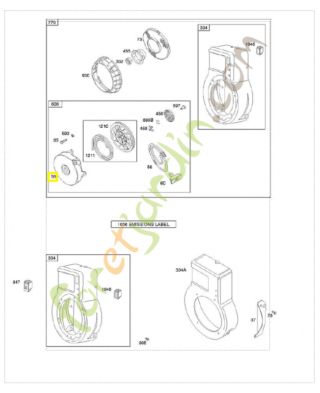 692144 Boitier lanceur 0003-000-1056. Pièce de rechange pour moteur thermique Briggs et Straton