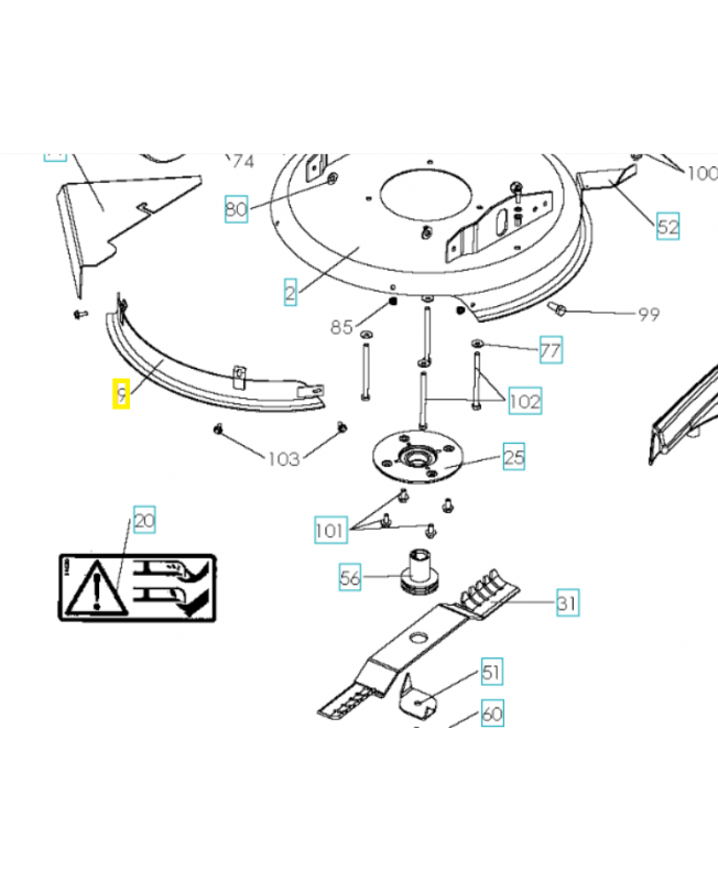 Déflecteur 585425201. Pièce de rechange Husqvarna