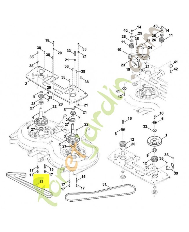 Courroie crantee double