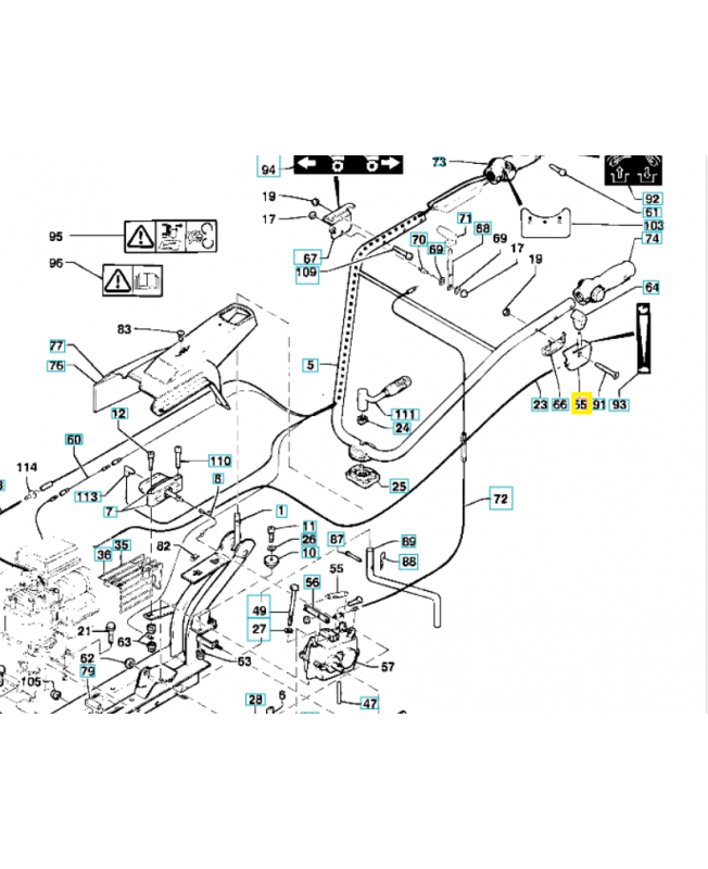 Manette gaz 519653459. Pièce de rechange Husqvarna