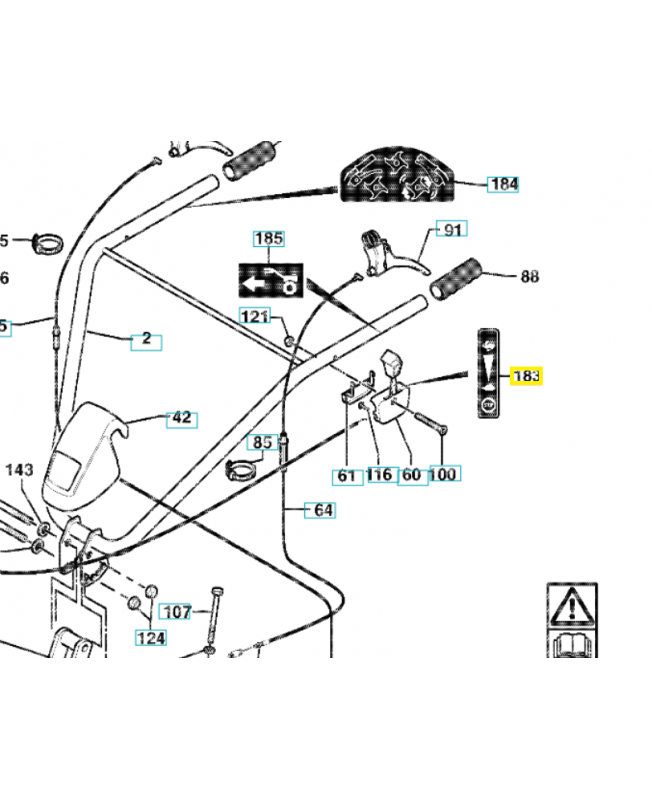 Autocollant "cde de gaz" 64668 519646680. Pièce de rechange Husqvarna