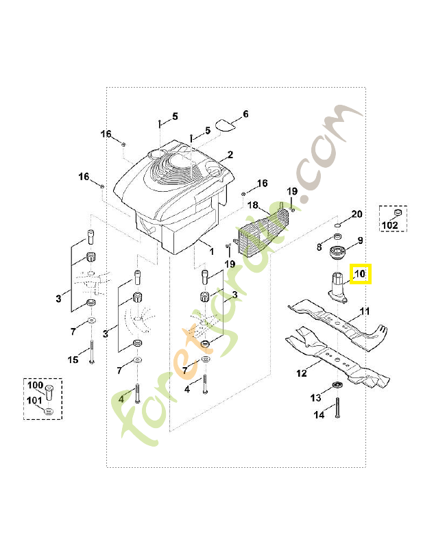 Support de lame 6364-702-5000. Pièce détachée Stihl / Vicking