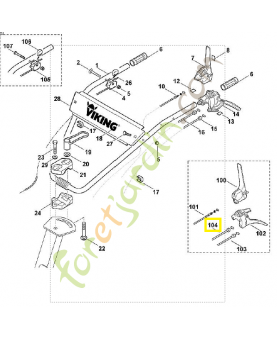 Câble embrayage arrière 6228-710-9921. Pièce de rechange Sithl / Vicking