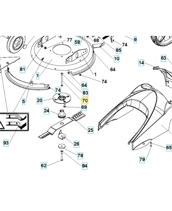 Vis h m8x110/22 z 519653045. Pièce de rechange Husqvarna