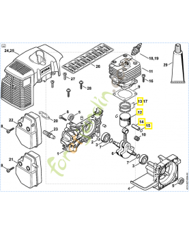 Piston complet d.35mm 4134-030-2018. Pièce détachée Stihl / Vicking
