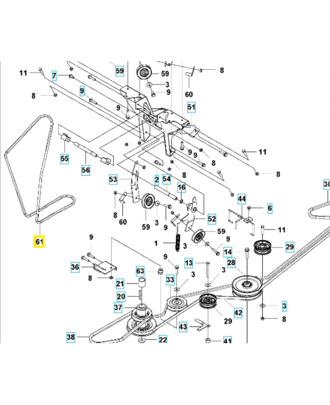 courroie 589974101. Pièce détachée Husqvarna