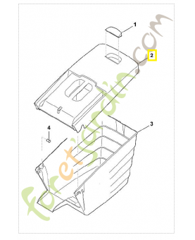 Partie supérieure bac ramassage 6375-760-2100. Pièce de rechange Sithl / Vicking