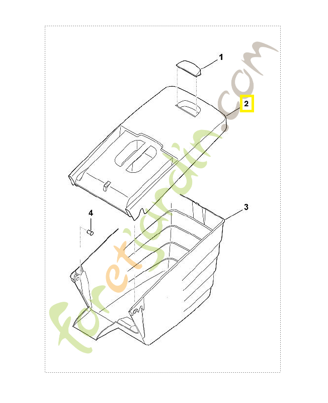 Partie supérieure bac ramassage 6375-760-2100. Pièce de rechange Sithl / Vicking