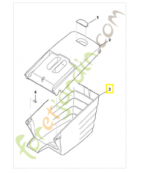 Partie inférieure bac ramassage 6375-703-9606. Pièce de rechange Sithl / Vicking