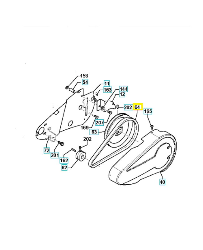 Courroie 519653242. Pièce de rechange Husqvarna