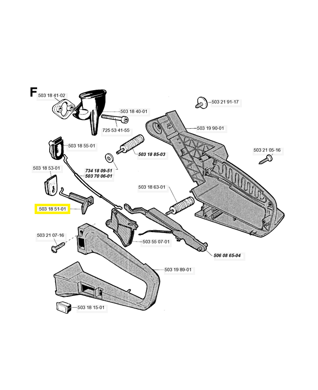 Commande starter 503185101. Pièce de rechange Husqvarna