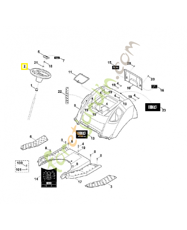Volant de direction 6170-760-0200. Pièce de rechange Sithl / Vicking