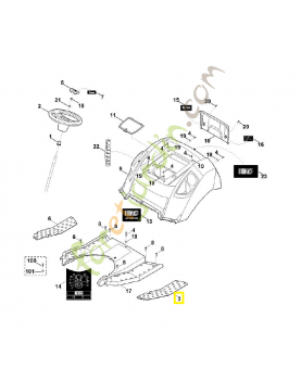 Couvre-marche pied gauche 6170-706-5400. Pièce de rechange Sithl / Vicking