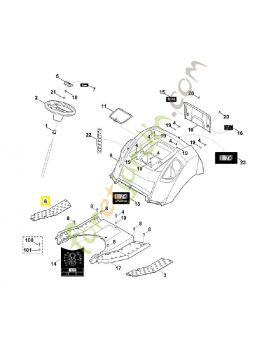 Couvre-marche pied droite 6170-706-5415. Pièce de rechange Sithl / Vicking