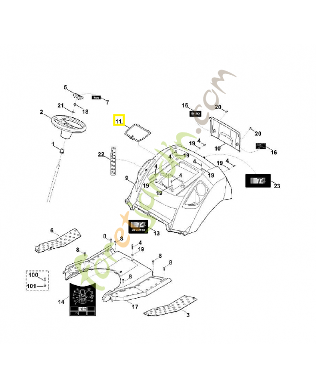 Couvercle de batterie 6165-403-0200. Pièce de rechange Sithl / Vicking